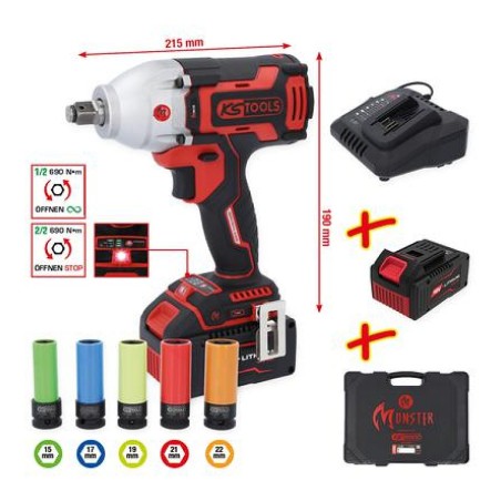KS Tools E-Monster akumutrikeeraja komplekt, 9 osa | HL Autoosad