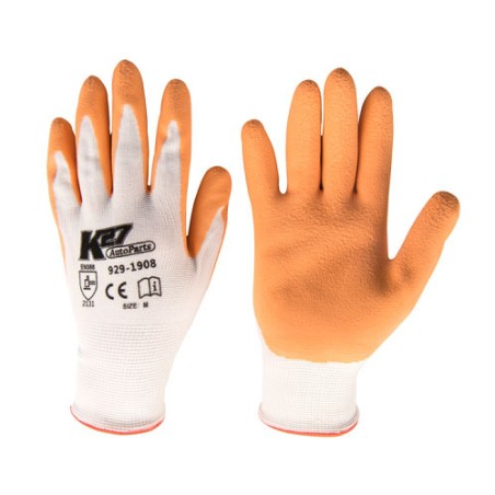 K27 latekskattega nailonkindad, oranž/valge, suurus M | HL Autoosad