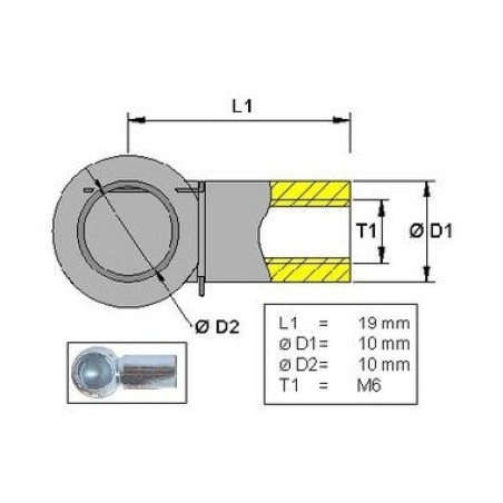 Kuulpesa, metall L 19 M6 | HL Autoosad