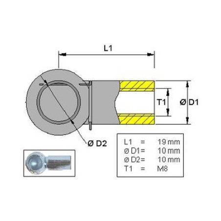 Kuulpesa, metall L 19 M8 | HL Autoosad
