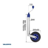 Tugiratas Ø48 mm, plastvelg, ratas 200x50 mm | HL Autoosad