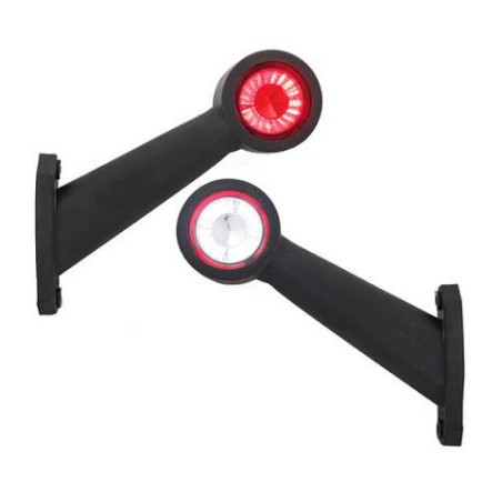 Sarvtuli LED, punane/valge, parem, 45°, L 170, 12/24 V | HL Autoosad