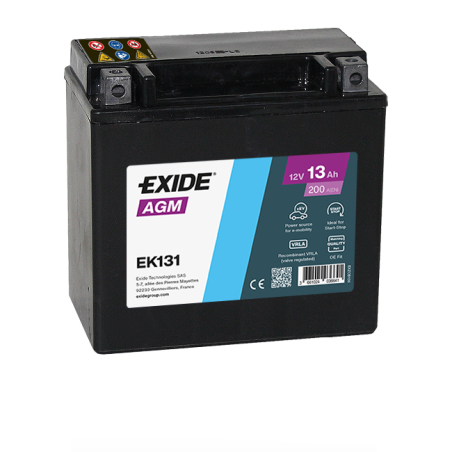 Exide AGM 13 Ah 200 A 150 x 90 x 145 (+/-) | HL Autoosad