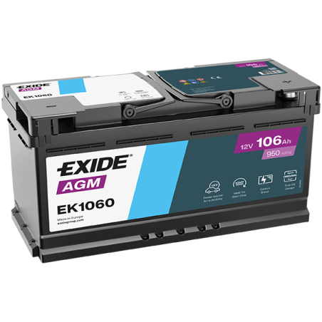Exide AGM 106 Ah 950 A 392 x 175 x 190 (-/+) | HL Autoosad