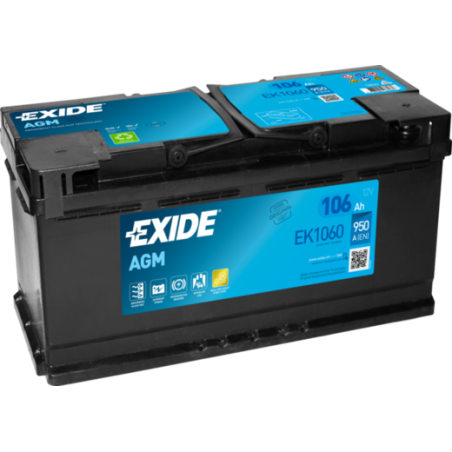 Exide AGM 106 Ah 950 A 392 x 175 x 190 (-/+) | HL Autoosad