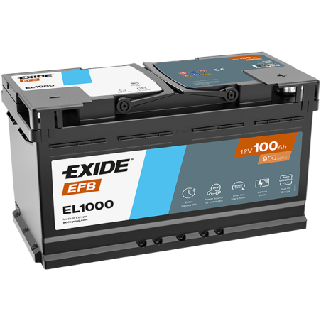 Exide EFB 100 Ah 900 A 353 x 175 x 190 (-/+) | HL Autoosad