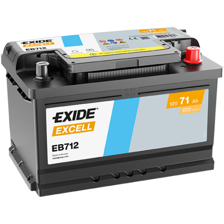 Exide Excell 71 Ah 670 A 278 x 175 x 175 (-/+) | HL Autoosad