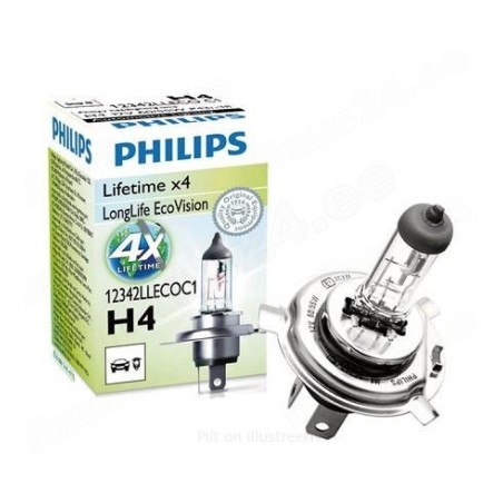 Philips H4 LongLife EcoVision 12 V 60/55 W autolamp, 1 | HL Autoosad