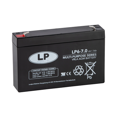 LP Batteries LP aku 6 V 6,9 Ah AGM 152 x 34 x 94 mm | HL Autoosad