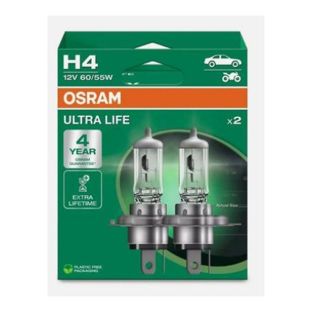 Osram H4 60/55 W Ultra Life 12 V, 2 tk | HL Autoosad
