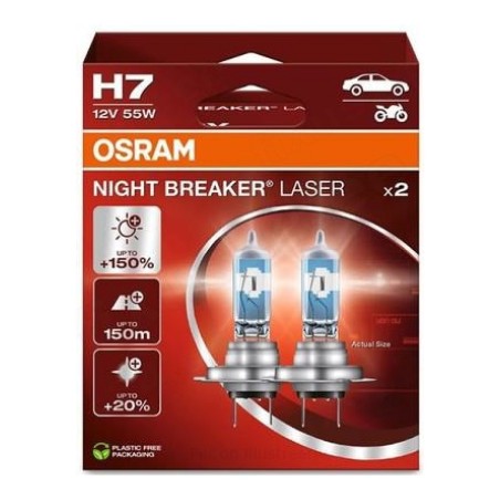 Osram H7 55 W Night Breaker Laser® + 150% 12 V PX26d | HL Autoosad
