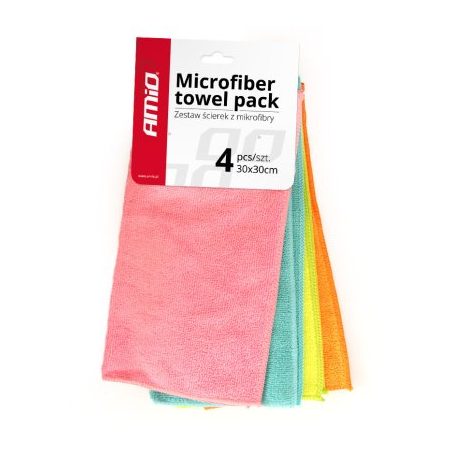 AMiO mikrofiiber puhastuslapid, 4 tk, 30 x 30 cm | HL Autoosad