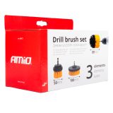 AMiO puhastusharjade komplekt, 3 osa drellile | HL Autoosad