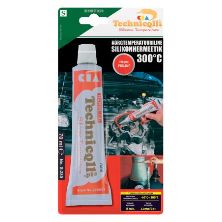 Technicqll silikoonhermeetik, punane, 70 ml | HL Autoosad