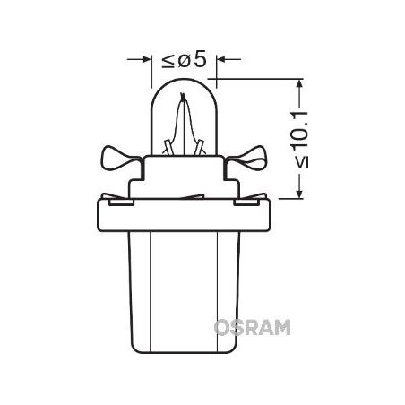 Osram 12 V 1,2 W B8.5D must karbis | HL Autoosad