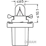 Osram 12 V 1,2 W BX8.5D sinine karbis | HL Autoosad