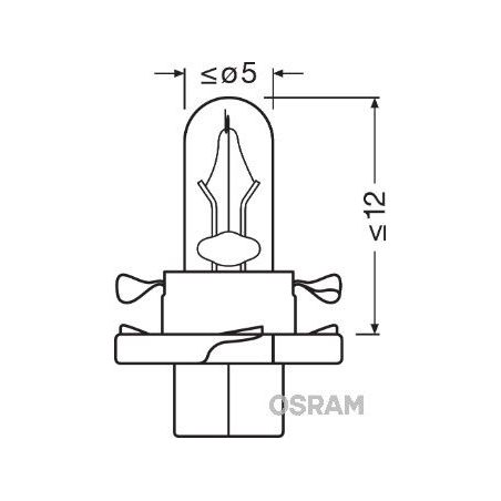 Osram 12 V 1,5 W BX8.4d beez karbis | HL Autoosad