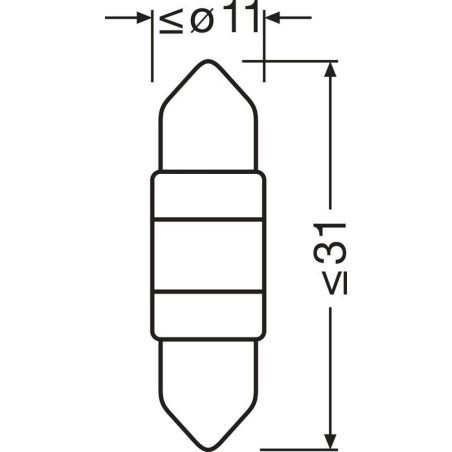 Osram 12 V LED C5W 31 mm 6000K 1 W SV8.5-8, 1 tk | HL Autoosad