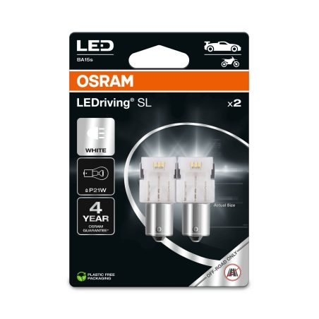 Osram 12 V LED P21W 6000K 1,4 W BA15S, 2 tk | HL Autoosad