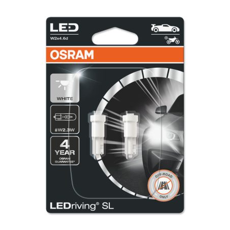 Osram 12 V LED W2,3W 6000K 0,25 W W2x4,6D, 2 tk | HL Autoosad