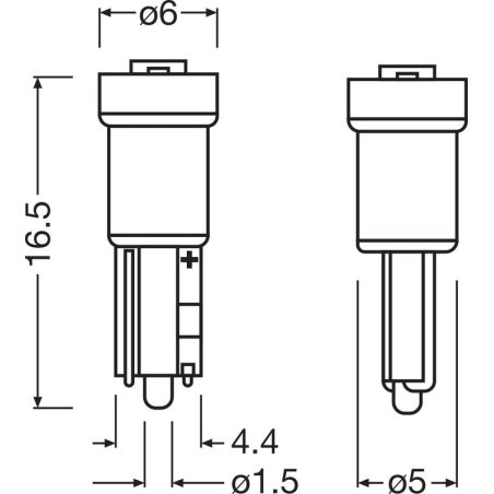 Osram 12 V LED W2,3W 6000K 0,25 W W2x4,6D, 2 tk | HL Autoosad