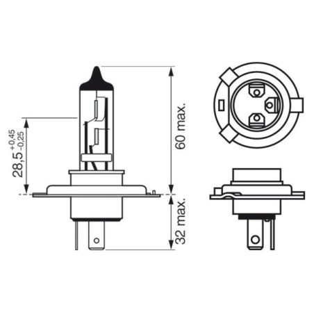 Bosch H4 12 V 60/55 W blister, 1 tk | HL Autoosad