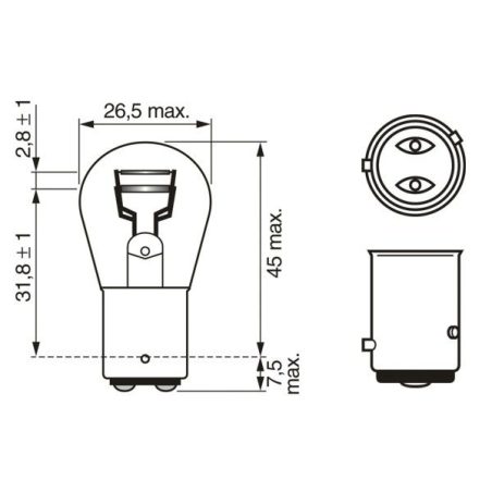 Bosch P21/4W 12 V 21/4 W BAZ15d Pure Light | HL Autoosad