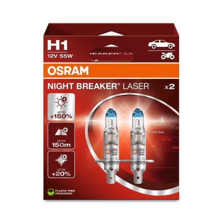 Osram H1 12 V 55 W Night Breaker Laser + 150% 2 tk | HL Autoosad