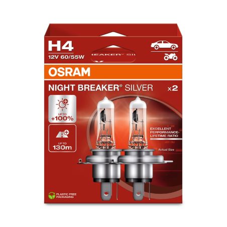 Osram H4 12 V Night Breaker Silver + 100% 2xDUO | HL Autoosad