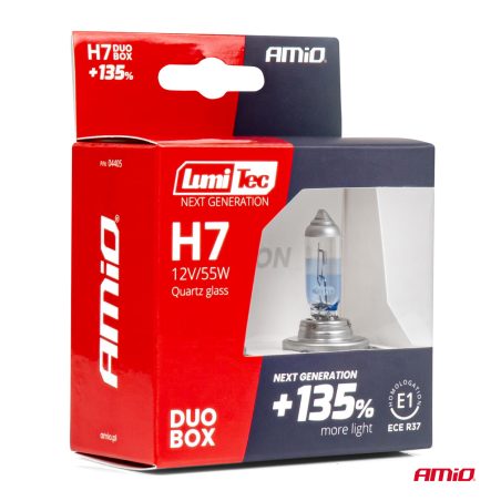 AMiO halogeen pirn, 2 tk H7 12 V 55 W + 135% | HL Autoosad