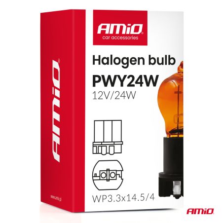 AMiO halogeenpirn PWY24 W 12 V WP3,3 x 14,5-3 ora | HL Autoosad