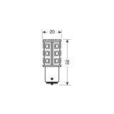 Lampa hyper LED 27smd, BAY15D | HL Autoosad