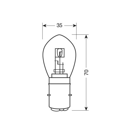 Lampa hõõgpirn (1 tk), 12 V, S2, BA20D, 35/35 W | HL Autoosad