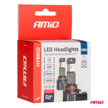AMiO LED, 2 tk HB4 9006 6000K 60 W 12 V | HL Autoosad