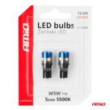AMiO LED, 2 tk T10 W5W 5SMD 12/24 V CANbus valge | HL Autoosad