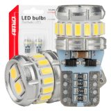 AMiO LED, 2 tk T10 W5W 16 + 2SMD 12/24 V CANbus valge | HL Autoosad