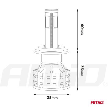 AMiO LED H1, 2 tk, 4 SMD COB ledi, 12/24 V | HL Autoosad