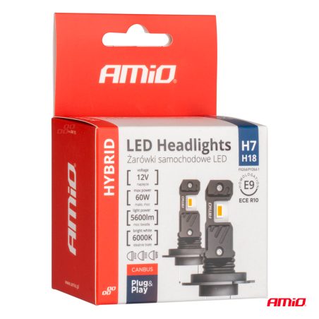 AMiO LED H7, 2 tk H7 H18 6000K 5600 lm 12 V 60 W | HL Autoosad