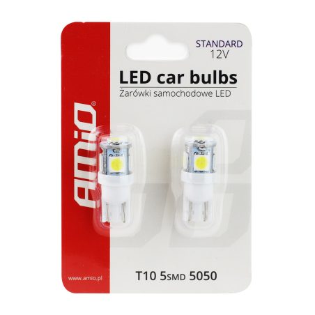 AMiO LED pirn, 2 tk T10 W5W 5 SMD 12 V | HL Autoosad
