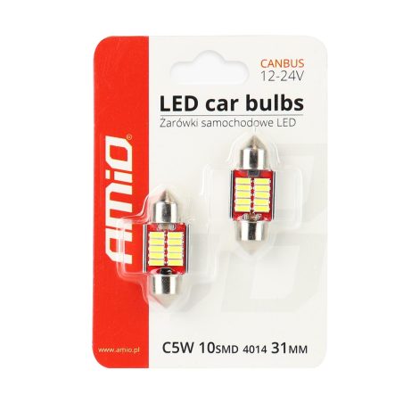 AMiO LED pirnid, 2 tk, CANbus 10smd 12/24 V, 31 x 12 | HL Autoosad