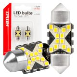 AMiO LED pirnid, 2 tk 12SMD C5W 2016 x 31 mm 12/24 | HL Autoosad