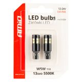 AMiO LED pirnid, 2 tk 13SMD W5W T10 3030 12/24 V | HL Autoosad