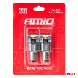AMiO LED pirnid, 2 tk BA9S 4xSMD valge 12/24 V | HL Autoosad