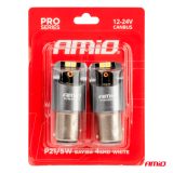 AMiO ledpirnid, 2 tk BAY15D P21/5W valge, 12/24 V | HL Autoosad