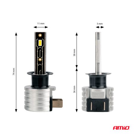 AMiO LED pirnid, 2 tk H-mini H1 12–24 V 50 W | HL Autoosad