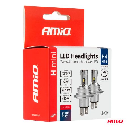 AMiO LED pirnid, 2 tk h-mini H4/H19 LED 12-24 W | HL Autoosad