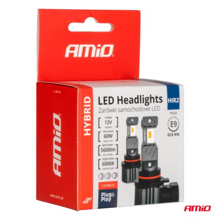 AMiO LED pirnid, 2 tk HIR2 6000K 60 W CANbus | HL Autoosad