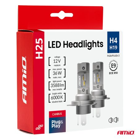 AMiO LED pirnid H25 CANbus H4 H19 12 V 36 W | HL Autoosad