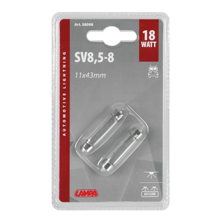 Lampa pirn, 2 tk 24 V 11 x 43 mm 18 W SV8,5-8 E-mark | HL Autoosad