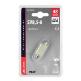 Lampa pirn 8 LED-i, SV8,5 10 x 44 mm, valge | HL Autoosad